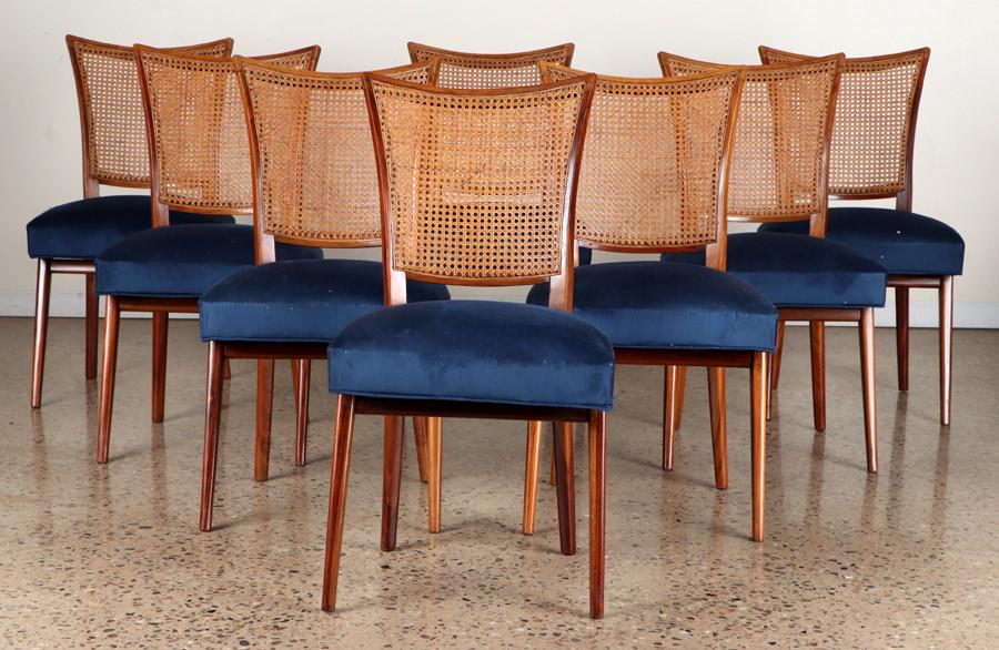 SET 8 CANE BACK MID CENTURY MODERN DINING CHAIRS (1 of 6)