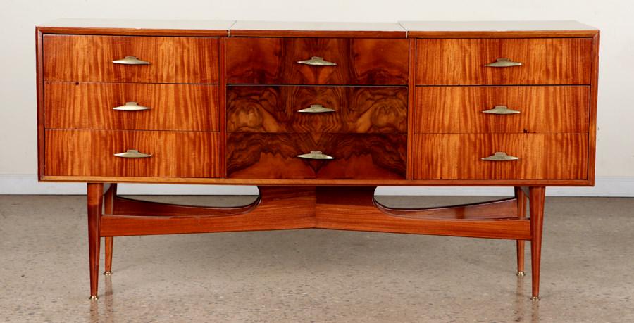 MID CENTURY MODERN WALNUT DRESSER BEAUTY STATION (1 of 6)