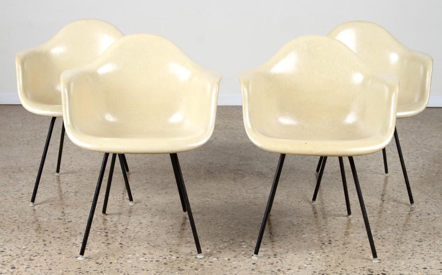 4 EAMES FOR HERMAN MILLER FIBERGLASS ARM CHAIRS (1 of 7)