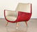 PAIR TWO TONE MID CENTURY MODERN CLUB CHAIRS 1950 - 2