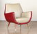 PAIR TWO TONE MID CENTURY MODERN CLUB CHAIRS 1950 - 3