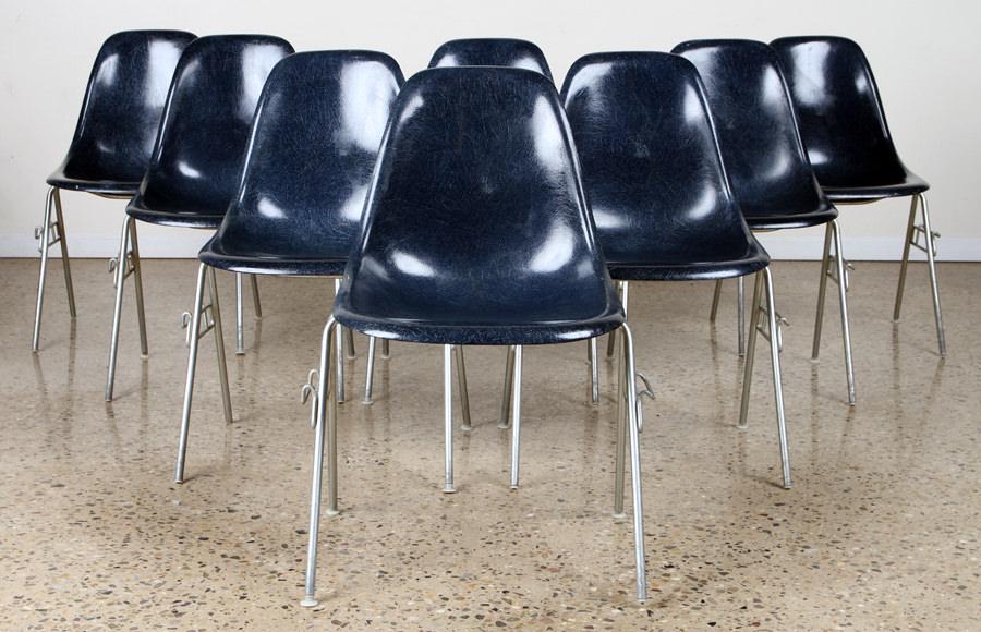 EIGHT SIGNED EAMES FOR HERMAN MILLER CHAIRS (1 of 9)