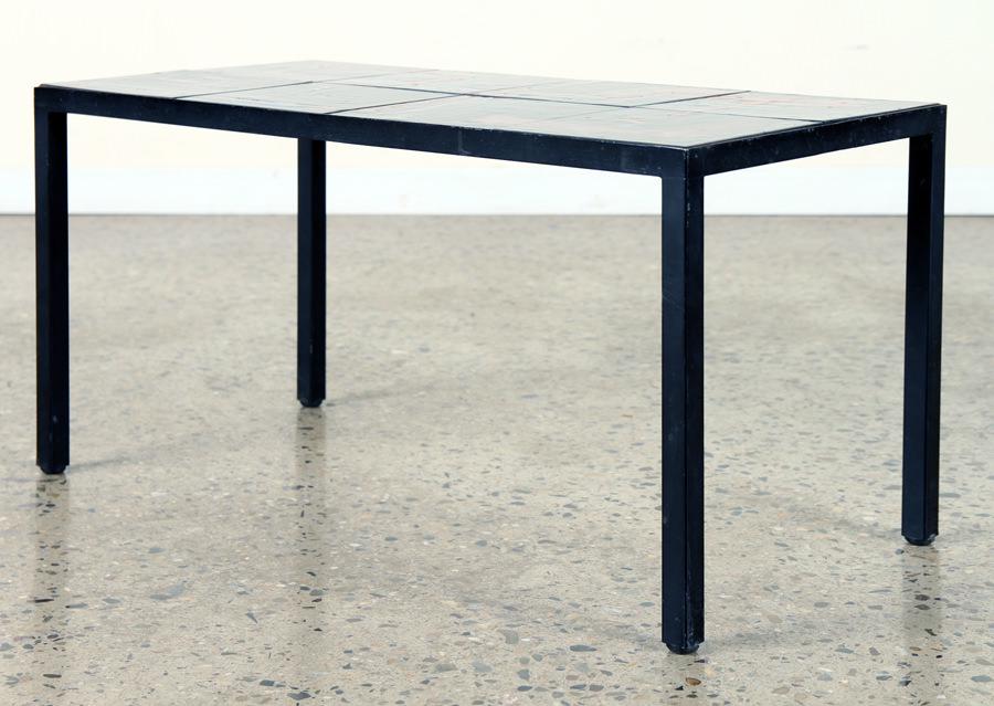 MID CENTURY MODERN IRON TILE TOP COFFEE TABLE (1 of 6)