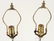 PAIR PETITE BRASS TABLE LAMPS GLASS SPHERES - 2