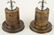 PAIR PETITE BRASS TABLE LAMPS GLASS SPHERES - 4