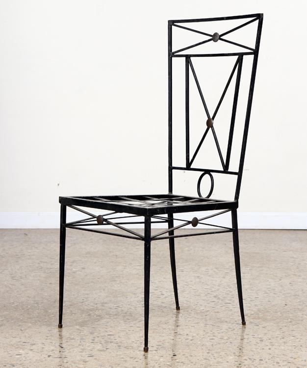 IRON BRASS SIDE CHAIR DIRECTOIRE STYLE BY COMTE (1 of 8)
