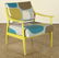 PAIR MODERN PAINTED OPEN ARM CHAIRS UPHOLSTERED - 2