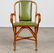 7 PIECE RATTAN SET LIME GREEN LEATHER C. 1950 - 6