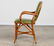 7 PIECE RATTAN SET LIME GREEN LEATHER C. 1950 - 7
