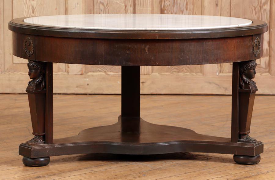 MARBLE TOP FRENCH EMPIRE STYLE COFFEE TABLE (1 of 6)