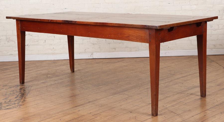 PRIMITIVE FRENCH 19TH C. FARM TABLE TWO PIECE TOP (1 of 5)