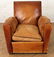 FRENCH ART DECO LEATHER CLUB CHAIR CIRCA 1940 - 4