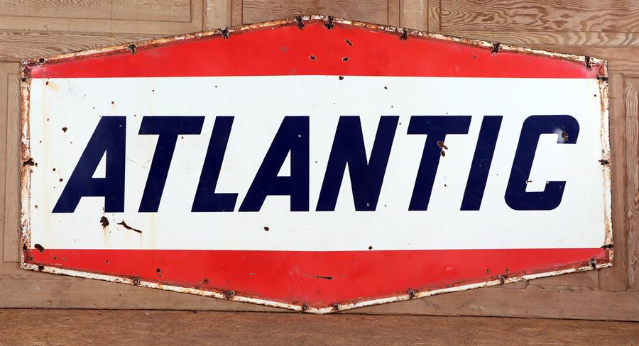 ATLANTIC DOUBLE SIDED PETROLIANA SIGN (1 of 5)