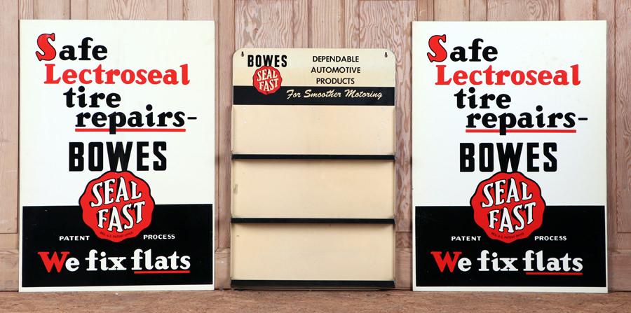 BOWES SEALFAST DISPLAY RACK & 2 METAL SIGNS (1 of 6)