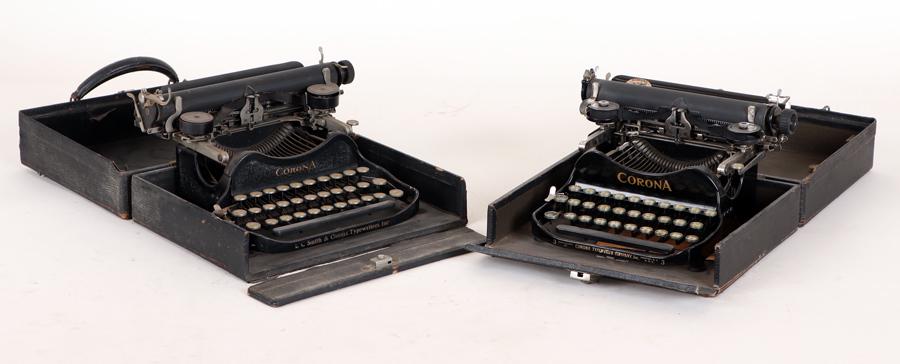 TWO ANTIQUE CORONA TYPEWRITERS (1 of 10)