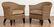 PAIR MODERN RATTAN CHAIRS WITH SHAPED BACKS