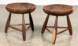 PAIR ROSEWOOD STOOLS MANNER SERGIO RODRIGUES