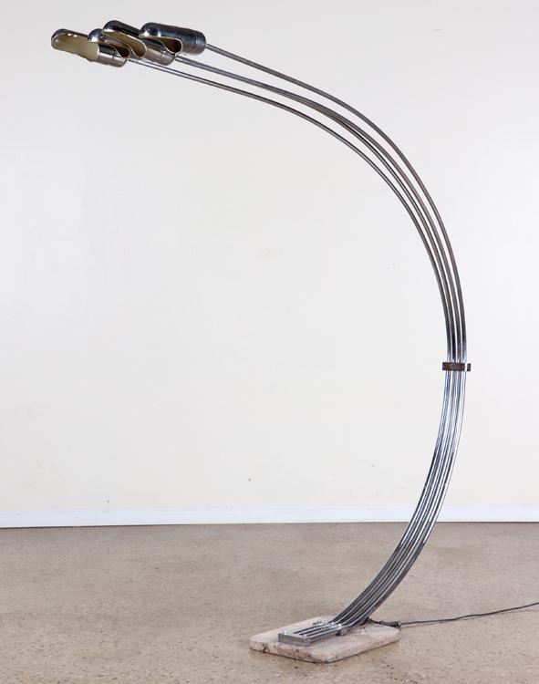MID CENTURY MODERN ITALIAN CHROME FLOOR LAMP 1970 (1 of 7)