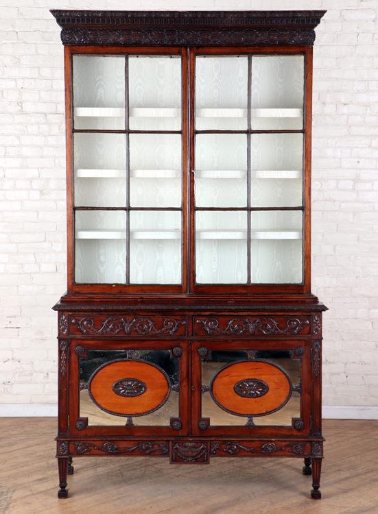 UNUSUAL EARLY 19TH C. ENGLISH MAHOGANY CABINET (1 of 9)