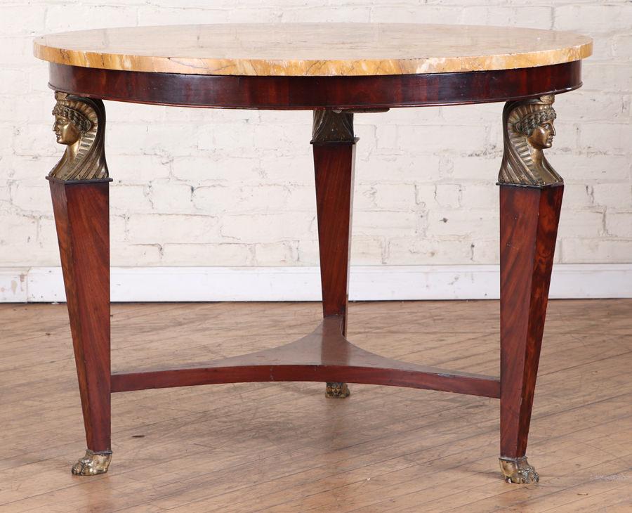 19TH C. FRENCH EMPIRE MAHOGANY MARBLE TOP TABLE (1 of 6)
