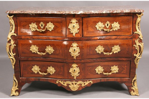 ANTIQUE FRENCH REGENCE BOMBE COMMODE 1770