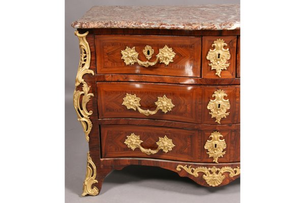 ANTIQUE FRENCH REGENCE BOMBE COMMODE 1770 - 5