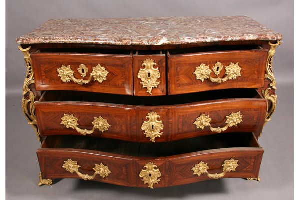 ANTIQUE FRENCH REGENCE BOMBE COMMODE 1770 - 6
