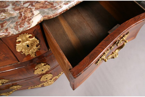 ANTIQUE FRENCH REGENCE BOMBE COMMODE 1770 - 7