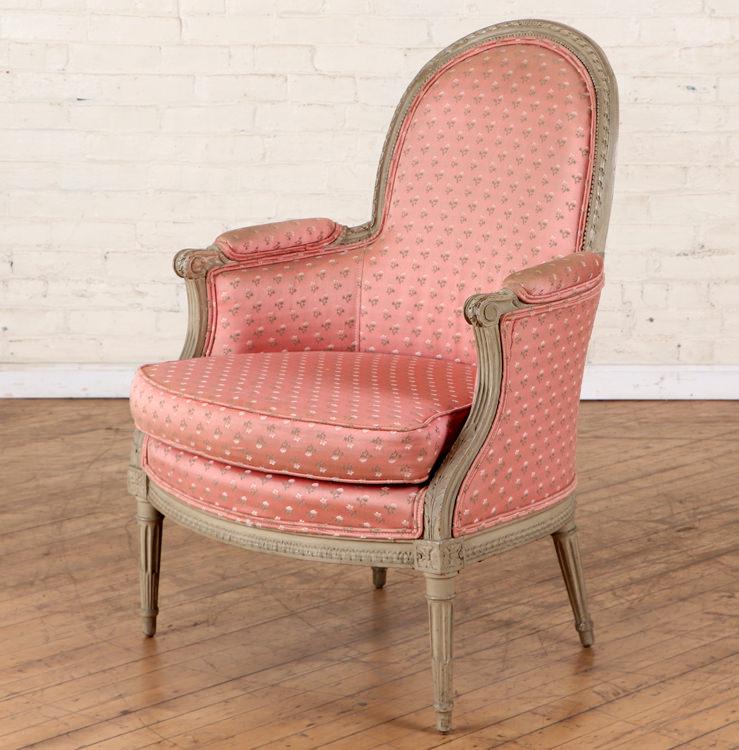 18TH C. FRENCH LOUIS XVI STYLE BERGERE CHAIR (1 of 6)
