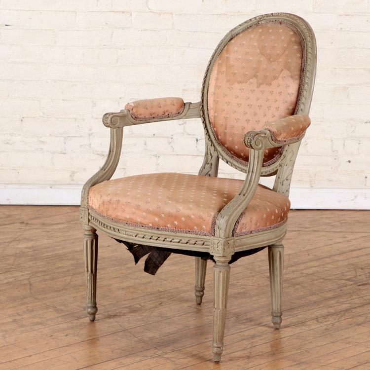 LATE 18TH C./EARLY 19TH C. FRENCH OPEN ARM CHAIR (1 of 6)