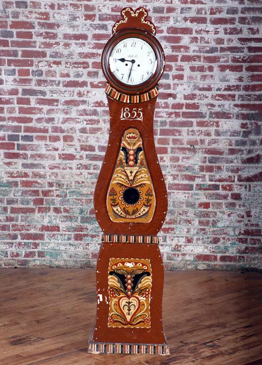 SWEDISH MORA SOLID PINE GRANDFATHER CLOCK 1855 (1 of 9)