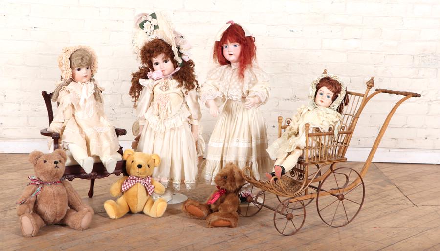 COLLECTION OF DOLLS BEARS AND ACCESSORIES (1 of 11)