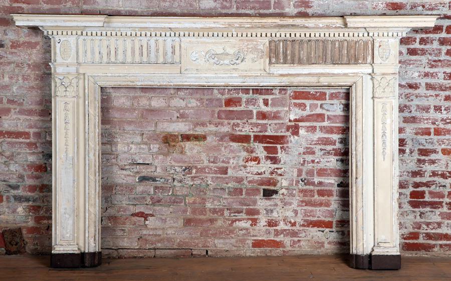 GEORGIAN STYLE WOOD GESSO FIRE PLACE MANTLE 1900 (1 of 6)
