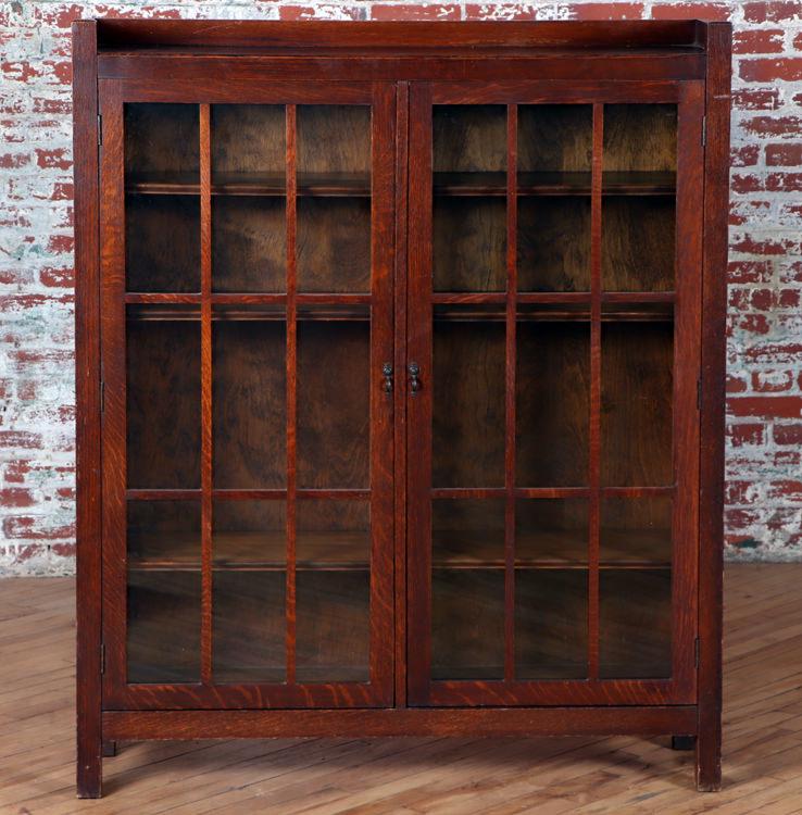 PERIOD ARTS & CRAFTS MISSION OAK BOOKCASE (1 of 8)