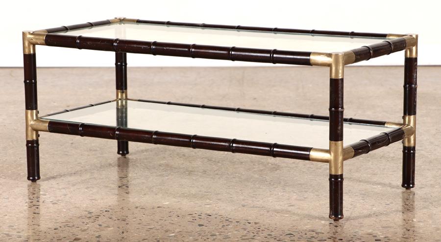 BILLY HAINES BAMBOO BRONZE COFFEE TABLE C. 1960 (1 of 5)