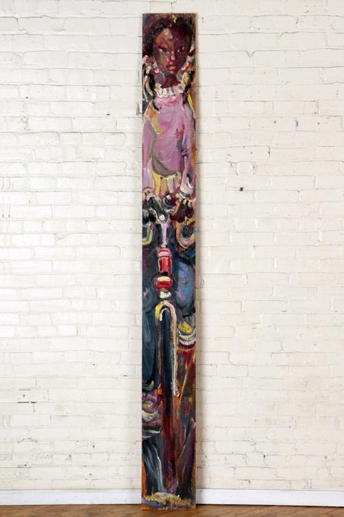 ANDREW TURNER "GIRL ON  BIKE" OIL ON WOOD PANEL (1 of 7)