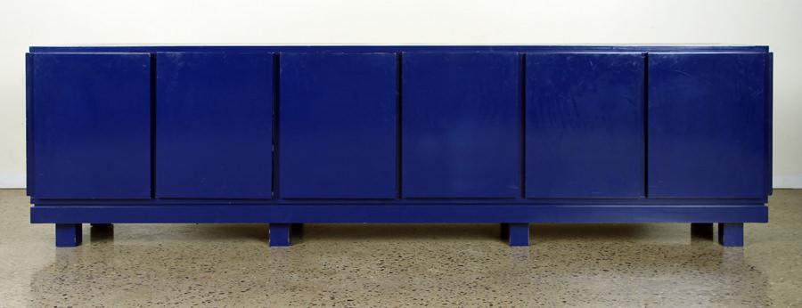 PAINTED BLUE SIX DOOR SIDEBOARD (1 of 7)