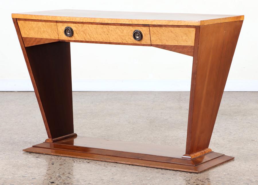 MIXED WOOD CONSOLE OR SOFA TABLE CIRCA 1970 (1 of 6)