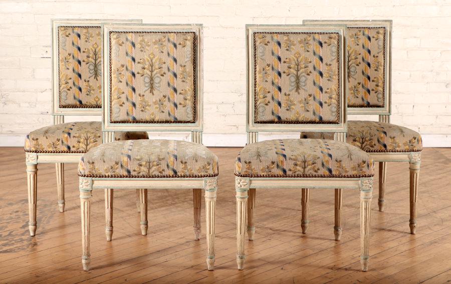19TH C. SET 4 LOUIS XVI STYLE DINING CHAIRS (1 of 6)