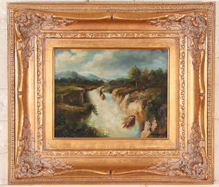 SMALL OIL ON CANVAS LANDSCAPE PAINTING SIGNED (1 of 5)