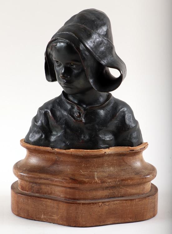 RUTH MILLER BRONZE BUST YOUNG DUTCH GIRL SIGNED (1 of 7)