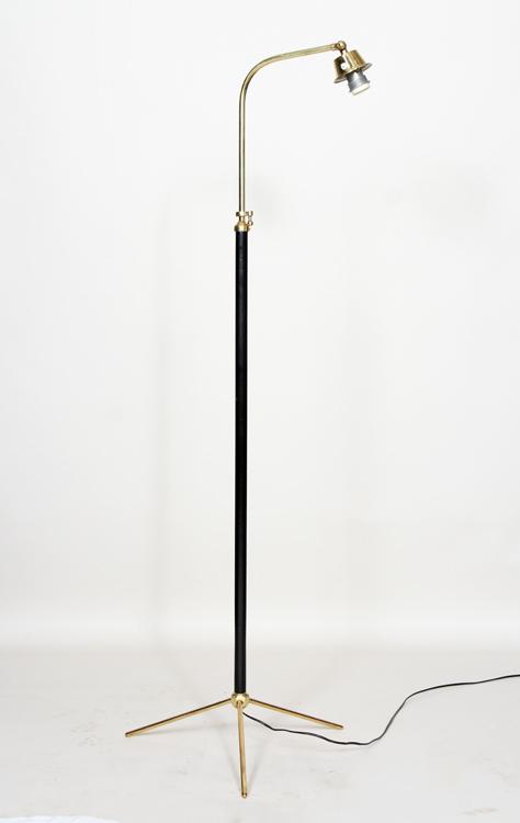 IRON BRASS FLOOR LAMP MANNER JACQUES ADNET 1950 (1 of 6)