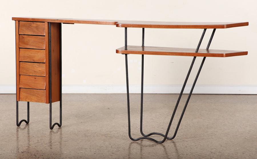 RARE WOOD IRON CONSOLE MANNER OF JEAN ROYERE (1 of 6)