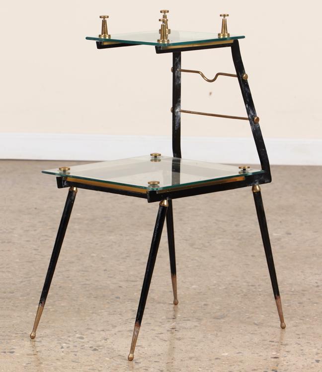 MID CENTURY MODERN ITALIAN IRON GLASS END TABLE (1 of 7)