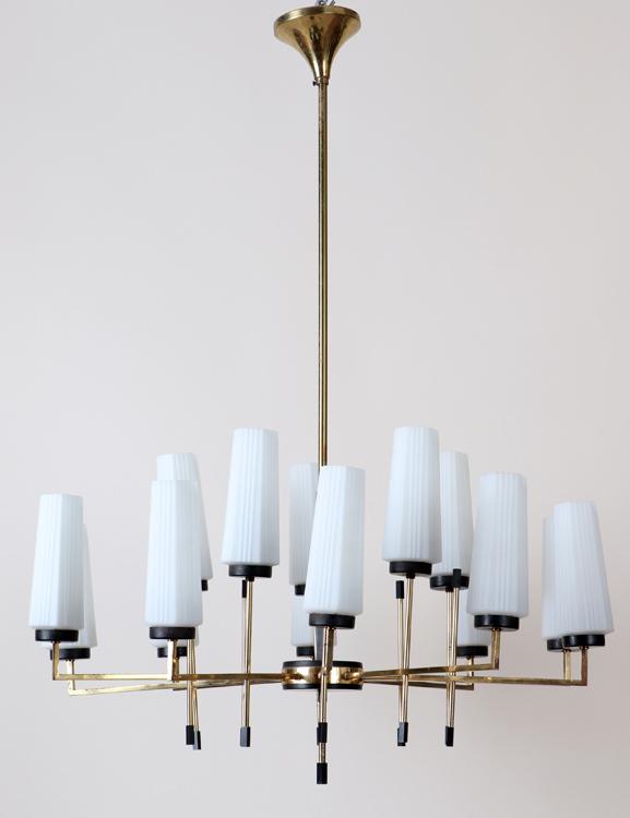MID CENTURY MODERN ITALIAN BRASS IRON CHANDLIER (1 of 5)