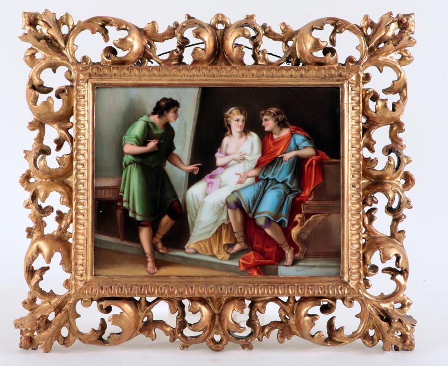 19TH C. ROYAL VIENNA PORCELAIN PLAQUE SIGNED (1 of 7)