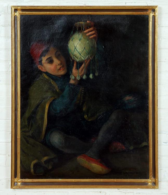 HENRY LAWRENCE WOLFE SIGNED PAINTING OF BOY (1 of 6)