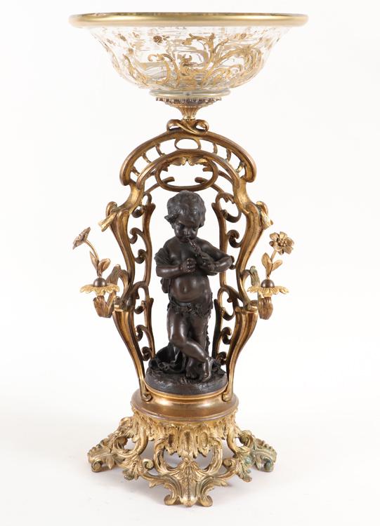 19TH C. FRENCH FIGURAL GILT BRONZE CENTERPIECE (1 of 8)