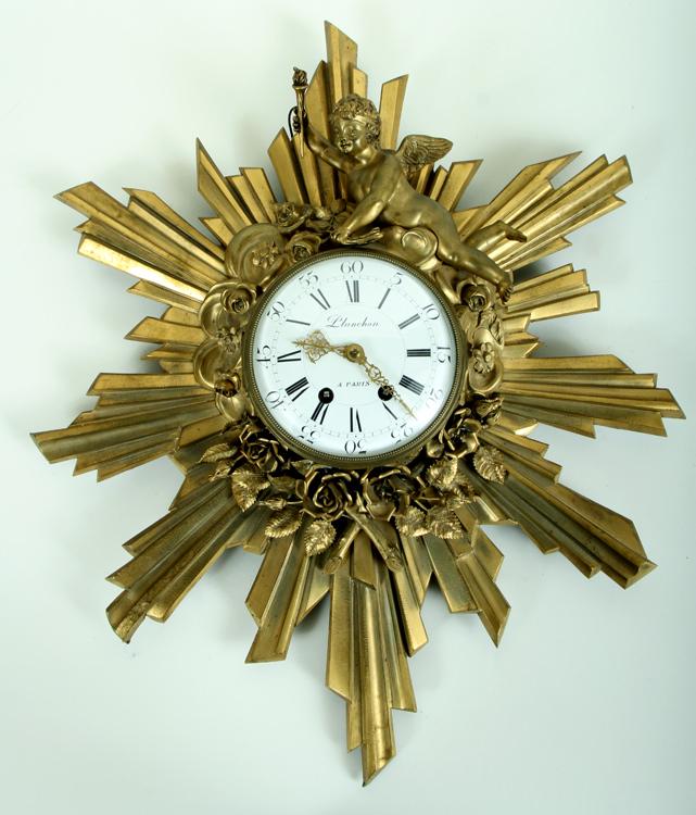 19TH C. PLANCHON FRENCH BRONZE SUNBURST CLOCK (1 of 6)