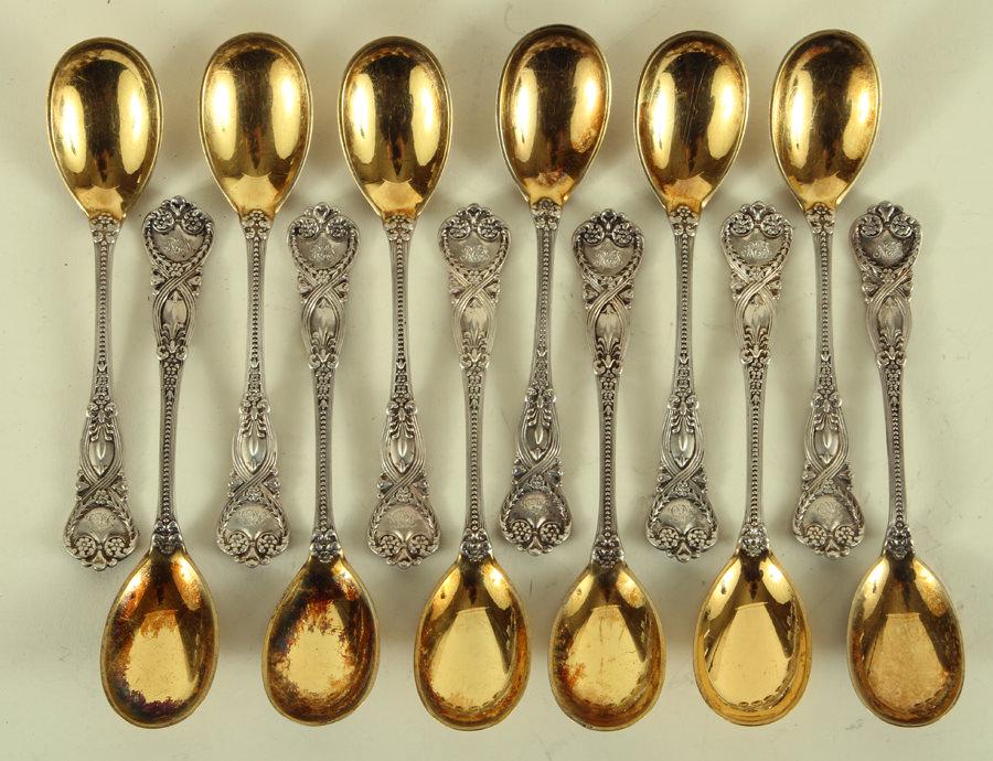 12PC TIFFANY & CO. STERLING SILVER SPOONS 7.88 TR (1 of 7)